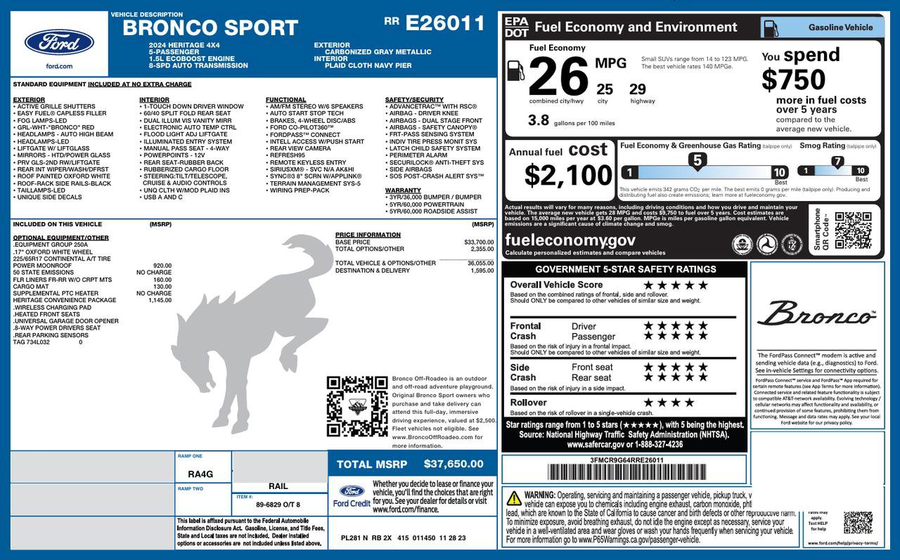 Used 2024 Ford Bronco Sport Heritage w/ Heritage Convenience Package image 52