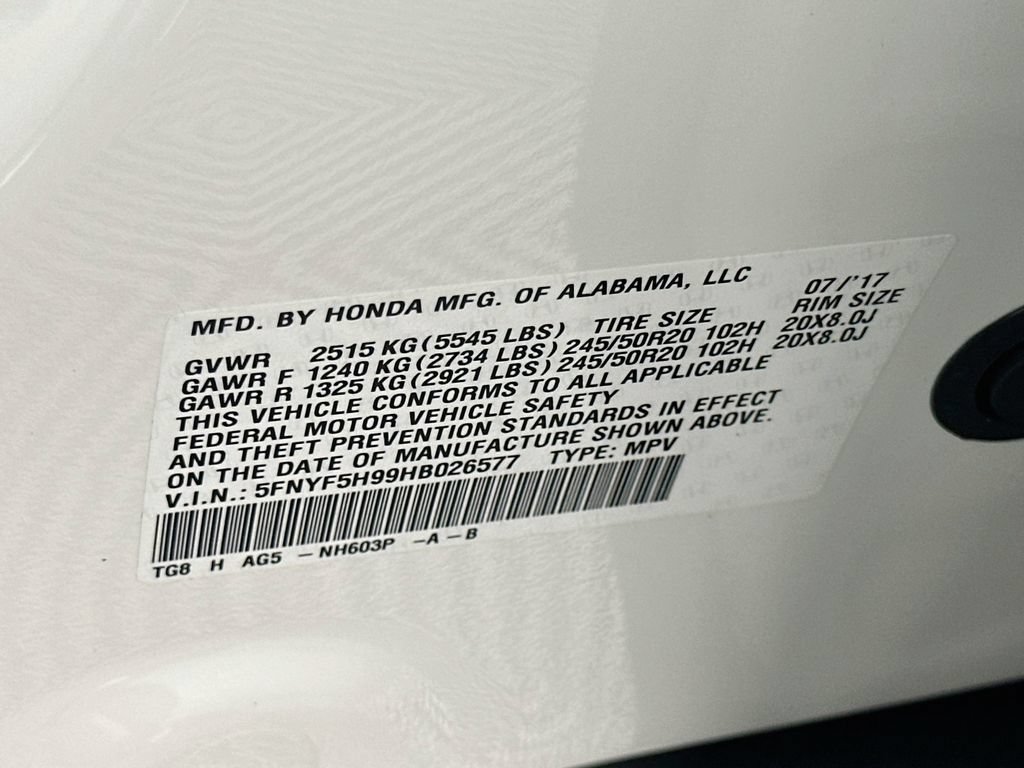 Certified 2017 Honda Pilot Touring image 33