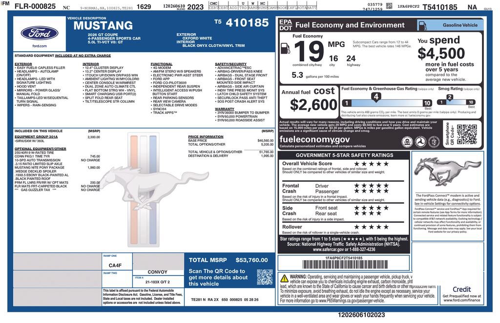 New 2026 Ford Mustang GT w/ Mustang Nite Pony Package RWD image 7