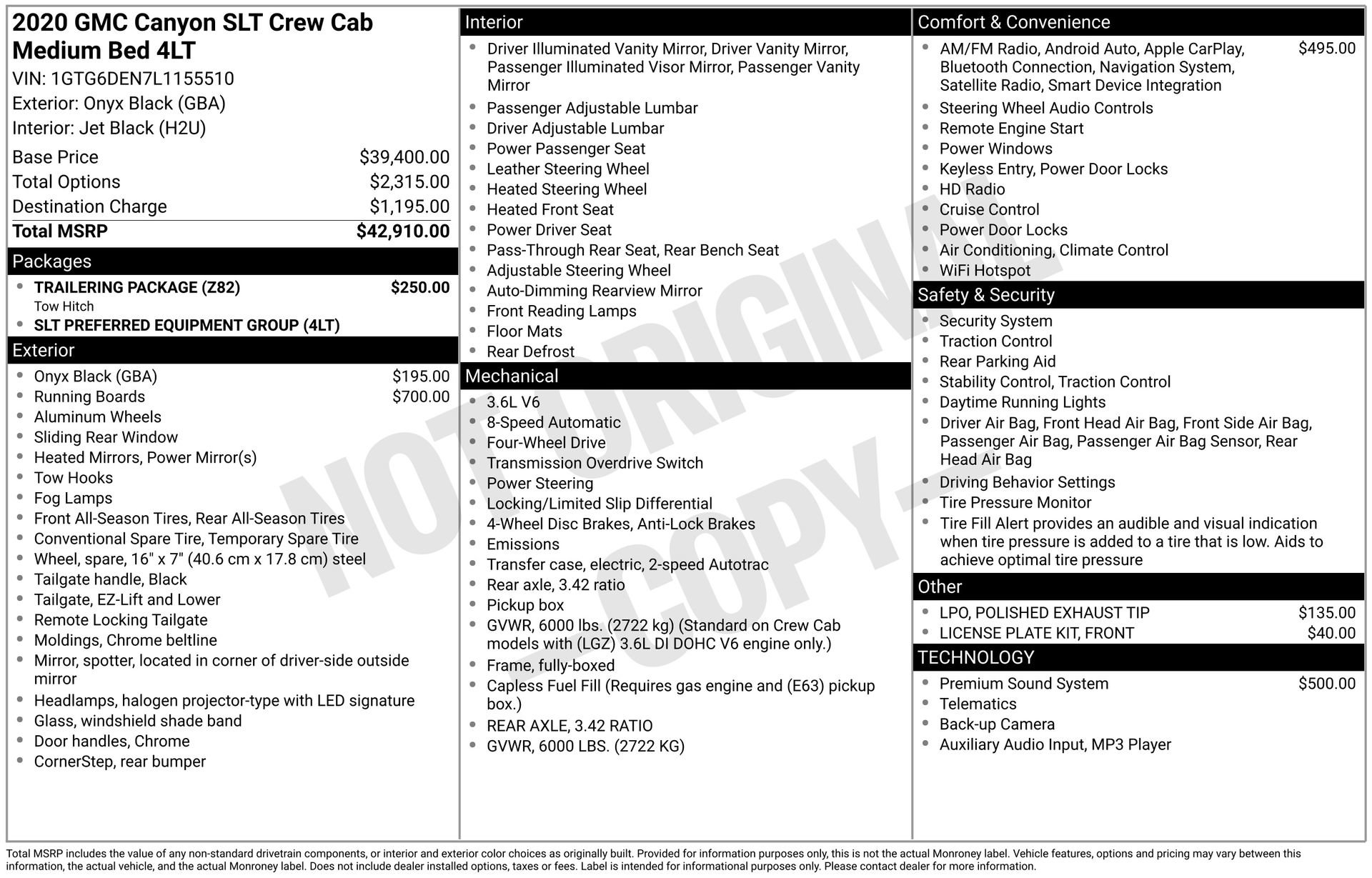 Used 2020 GMC Canyon SLT w/ Trailering Package image 4