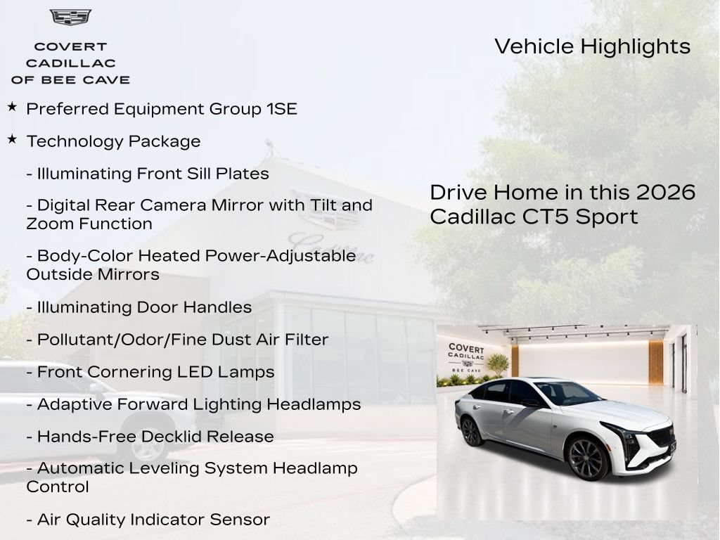 New 2026 Cadillac CT5 Sport w/ Technology Package RWD image 6