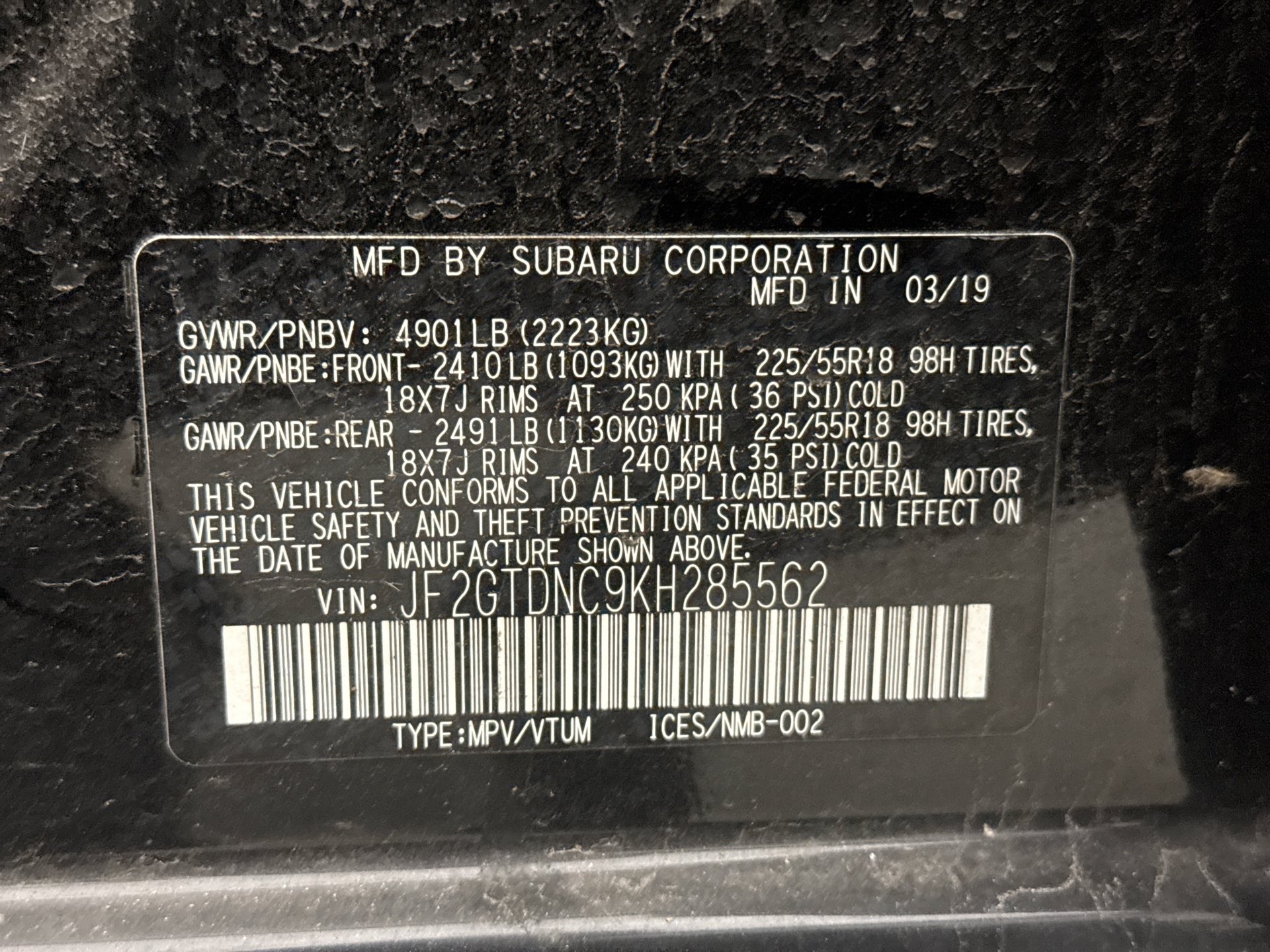 Used 2019 Subaru Crosstrek Hybrid w/ Moonroof Package w/Navigation AWD/4WD image 11