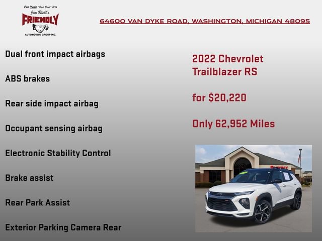Used 2022 Chevrolet TrailBlazer RS w/ Convenience Package AWD/4WD image 30
