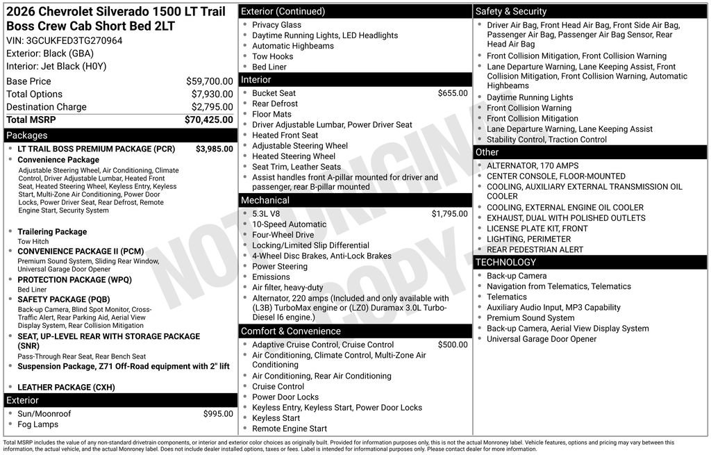 Used 2026 Chevrolet Silverado 1500 LT Trail Boss w/ LT Trail Boss Premium Package AWD/4WD image 43