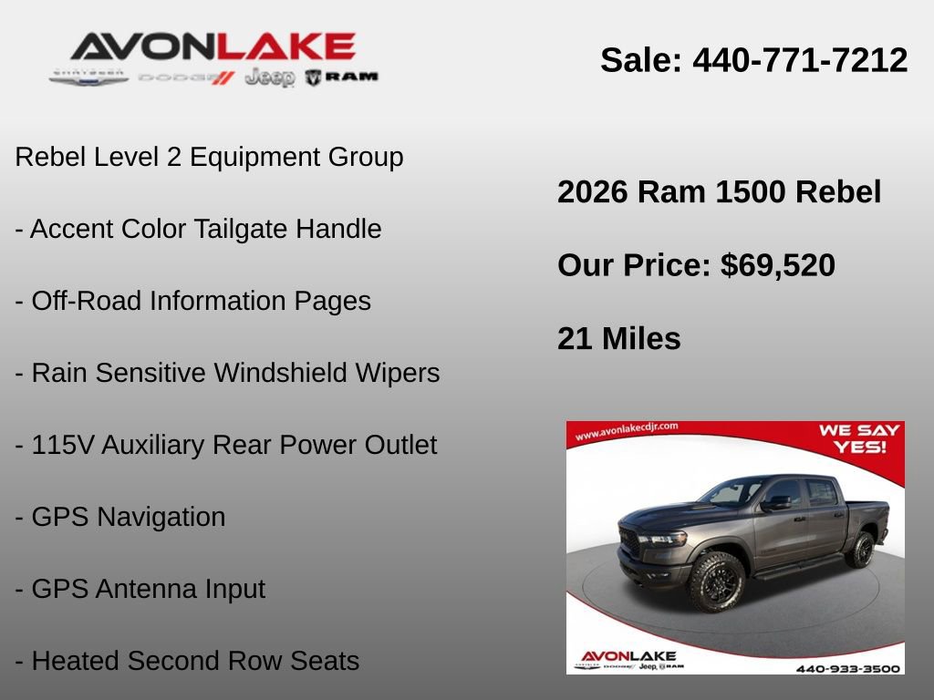 New 2026 RAM 1500 Rebel w/ Rebel Level 2 Equipment Group image 12