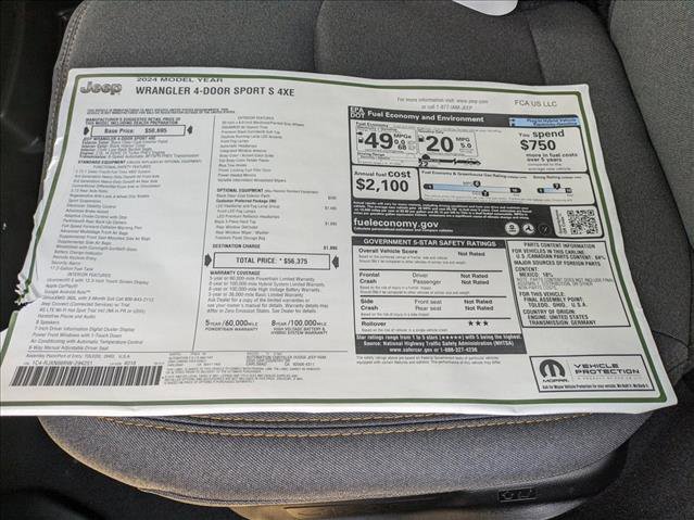 Used 2024 Jeep Wrangler Sport S w/ LED Headlamp & Fog Lamp Group image 19