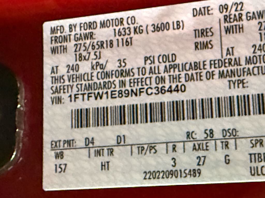 Used 2022 Ford F150 Lariat w/ Equipment Group 502A High image 57