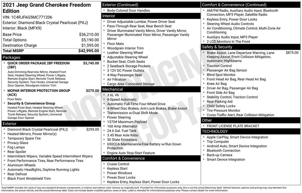 Used 2021 Jeep Grand Cherokee Freedom Edition image 3