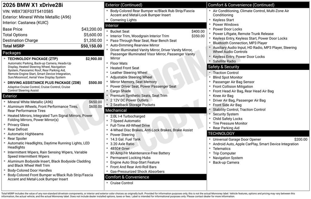 Certified 2026 BMW X1 xDrive28i w/ Technology Package AWD/4WD image 30