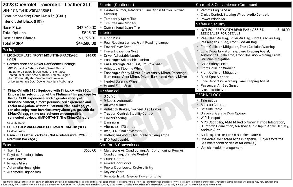 Used 2023 Chevrolet Traverse LT AWD/4WD image 11