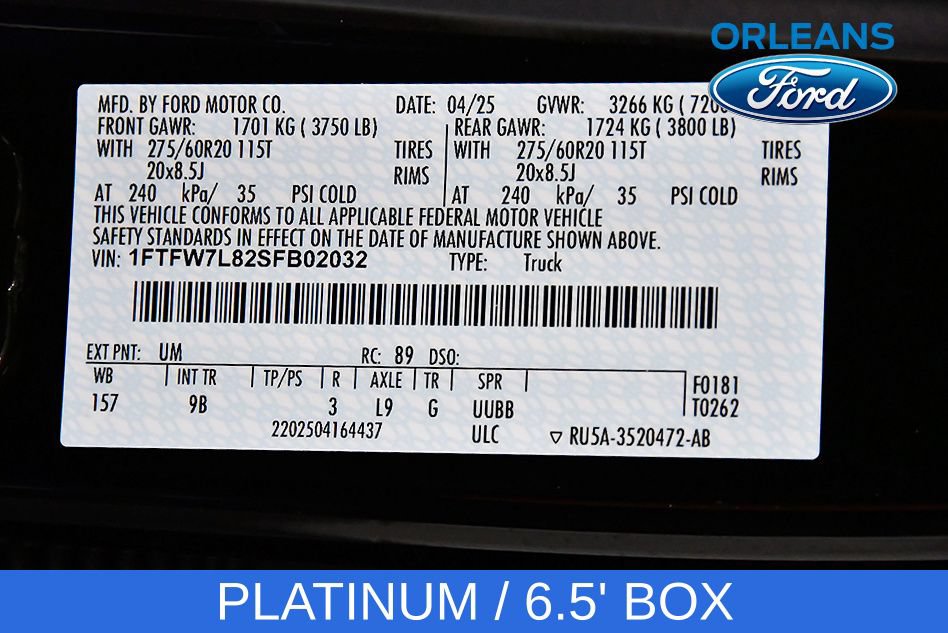 Used 2025 Ford F150 Platinum AWD/4WD image 16