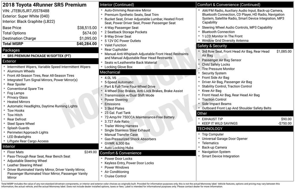 Used 2018 Toyota 4Runner SR5 Premium image 7