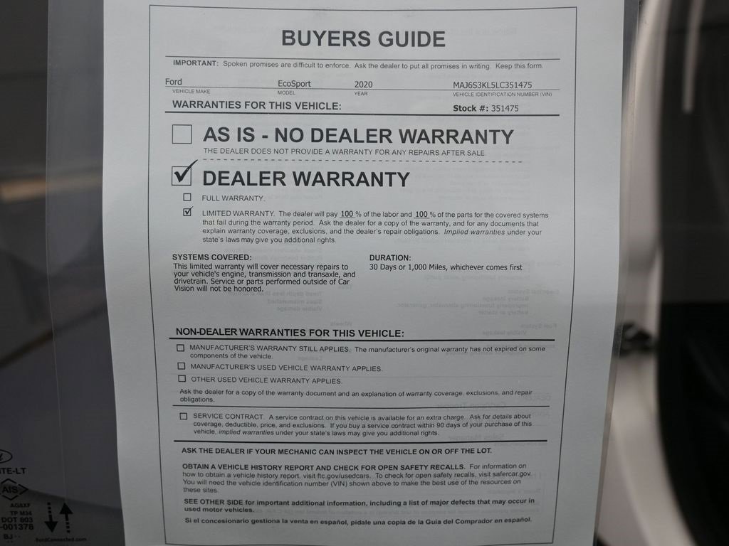 Used 2020 Ford EcoSport Titanium image 36