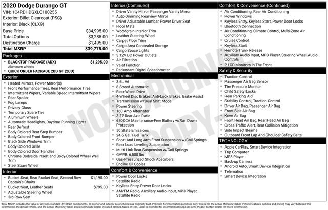 Used 2020 Dodge Durango GT w/ Blacktop Package image 28