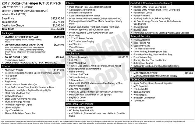 Used 2017 Dodge Challenger R/T Scat Pack w/ Leather Interior Group image 23
