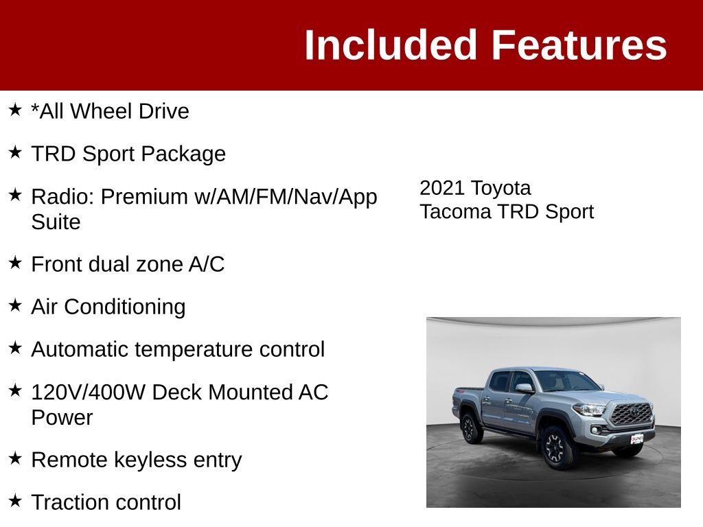 Used 2021 Toyota Tacoma TRD Sport AWD/4WD image 3