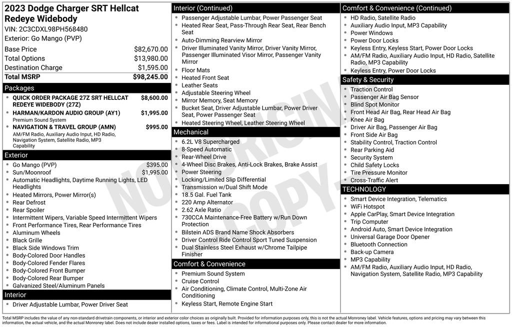 Used 2023 Dodge Charger SRT Hellcat image 2