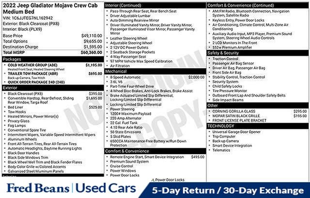 Used 2022 Jeep Gladiator Mojave w/ Cold Weather Group image 39