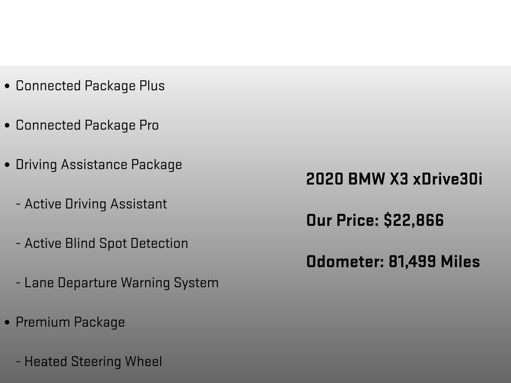 Used 2020 BMW X3 xDrive30i w/ Premium Package AWD/4WD image 6