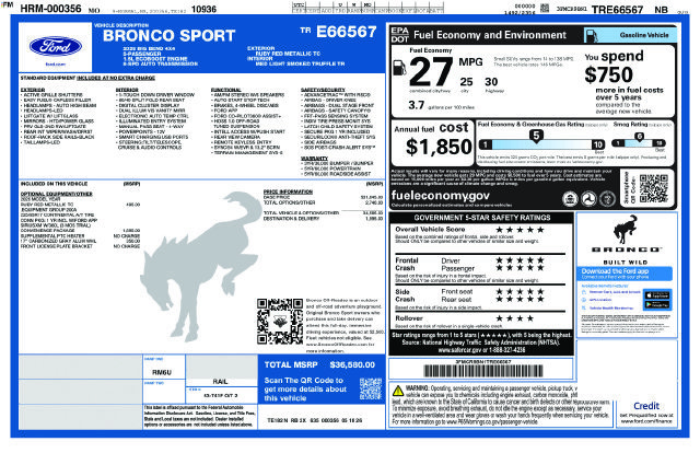 New 2026 Ford Bronco Sport Big Bend w/ Convenience Package AWD/4WD image 4