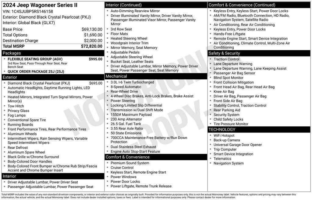Used 2024 Jeep Wagoneer Series II w/ Flexible Seating Group image 31