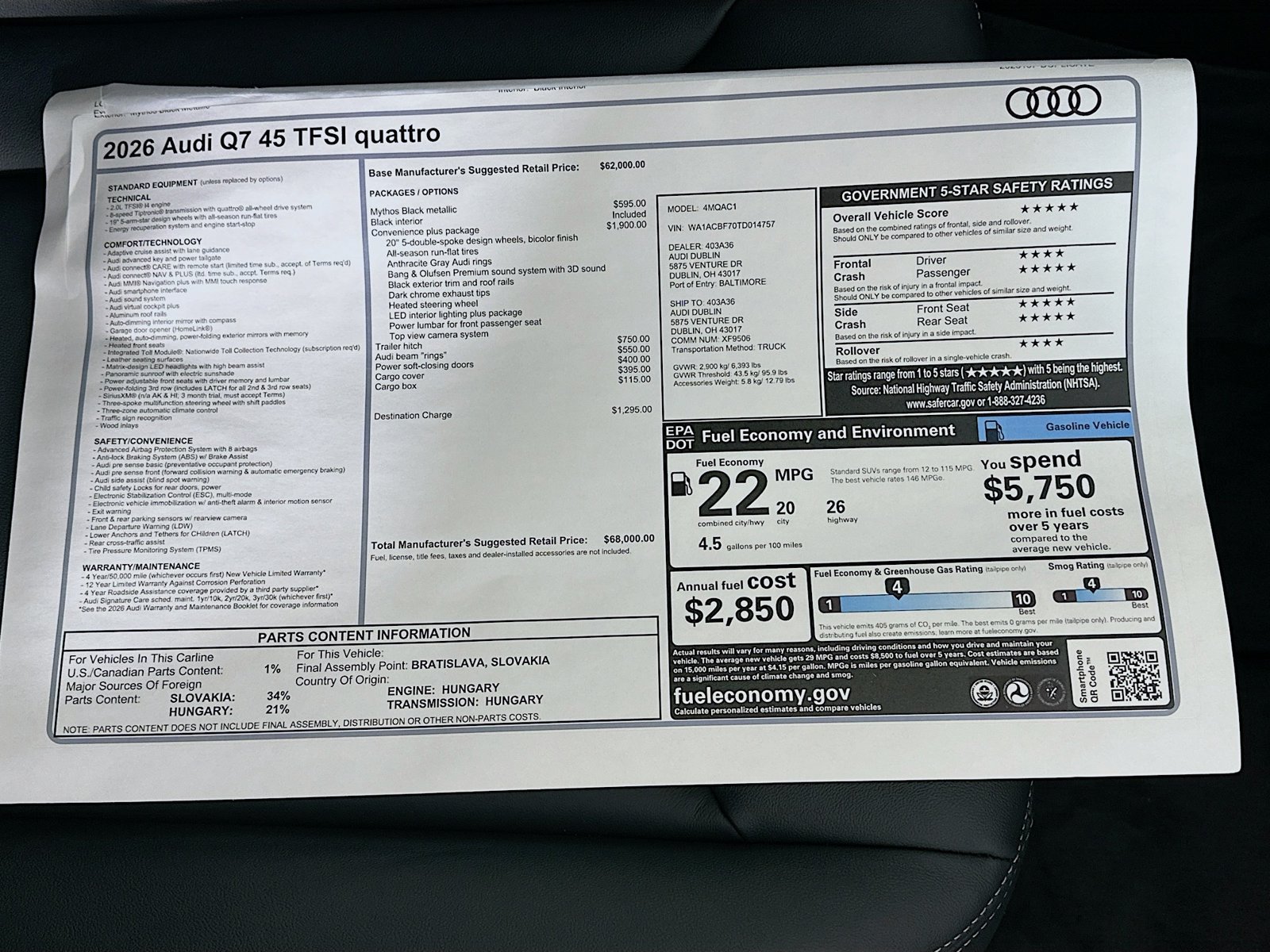 New 2026 Audi Q7 2.0T Premium AWD/4WD image 49