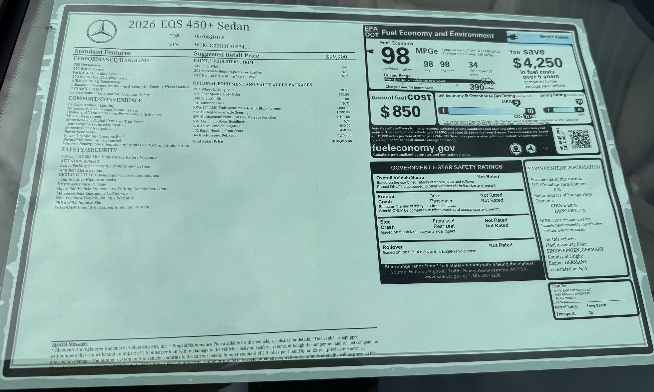 New 2026 Mercedes-Benz EQS 450+ Sedan image 30