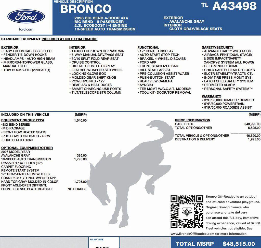 New 2026 Ford Bronco Big Bend image 2