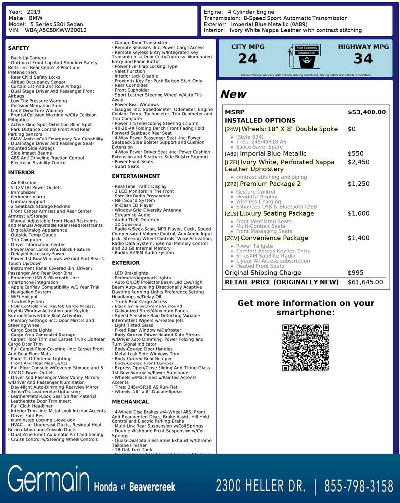 Used 2019 BMW 530i image 34