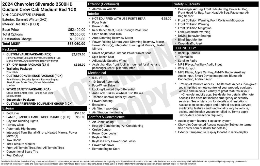 Used 2024 Chevrolet Silverado 2500 Custom w/ Custom Value Package AWD/4WD image 2