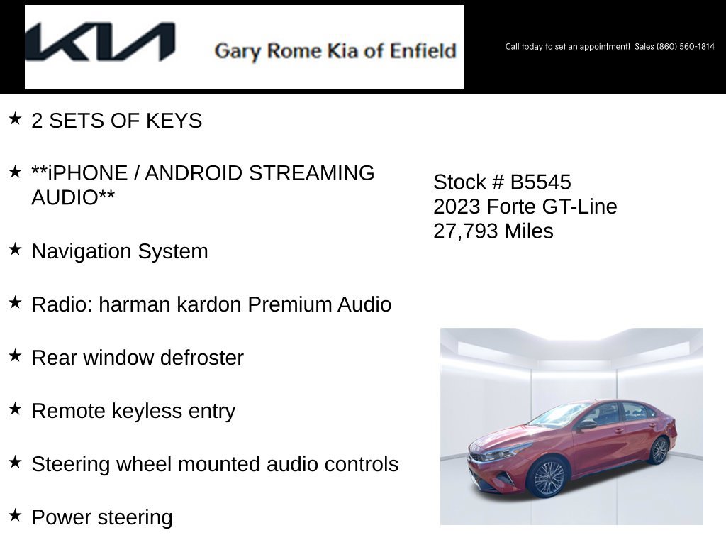 Certified 2023 Kia Forte GT-Line w/ GT-Line Premium Package FWD image 21