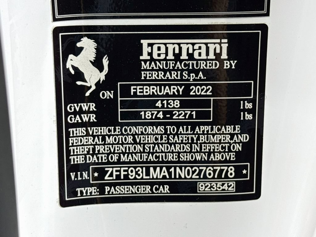 Certified 2022 Ferrari F8 Tributo RWD image 28