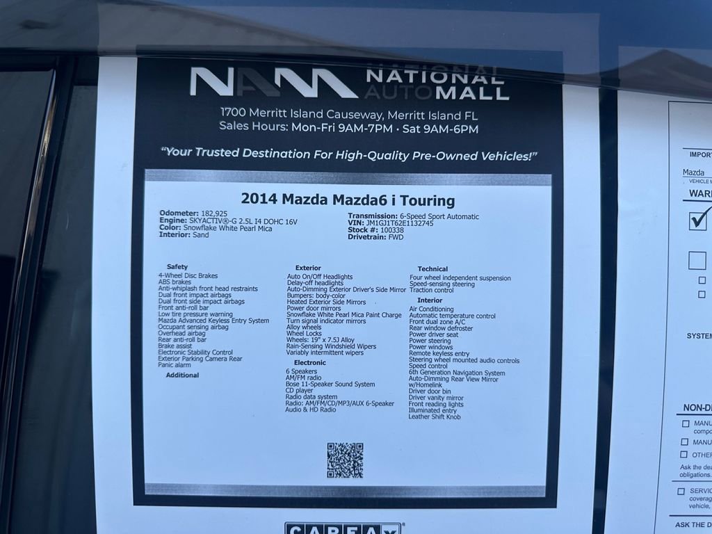 Used 2014 MAZDA MAZDA6 Touring w/ Touring Technology Package image 44