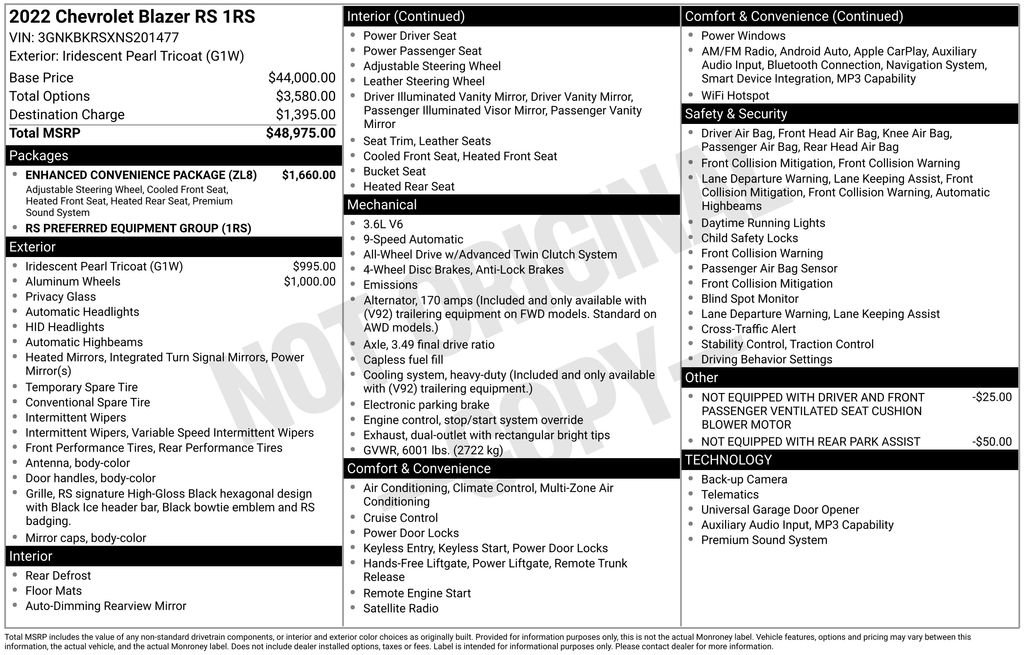 Certified 2022 Chevrolet Blazer RS w/ Enhanced Convenience Package AWD/4WD image 11