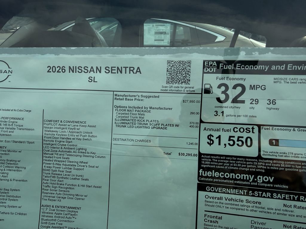 New 2026 Nissan Sentra SL w/ Floor Mat Package FWD image 38