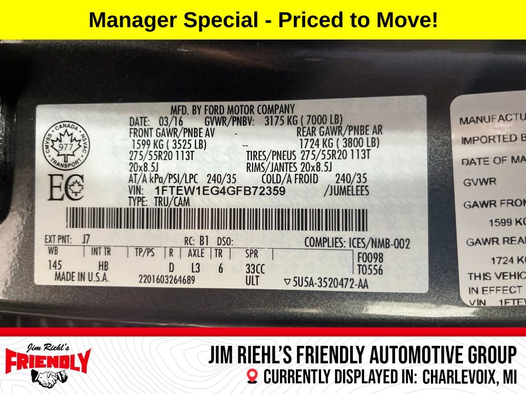 Used 2016 Ford F150 Lariat w/ Equipment Group 502A Luxury image 30