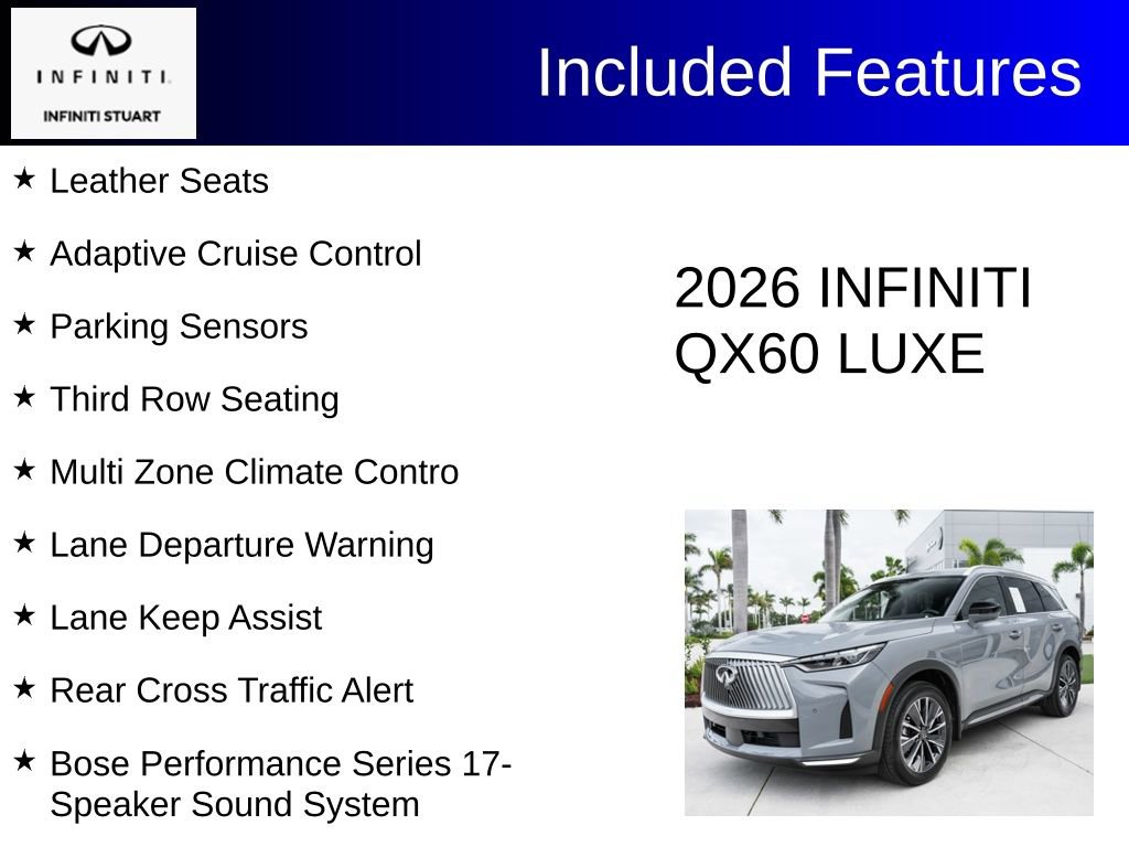 Certified 2026 INFINITI QX60 Luxe w/ Cargo Package FWD image 4