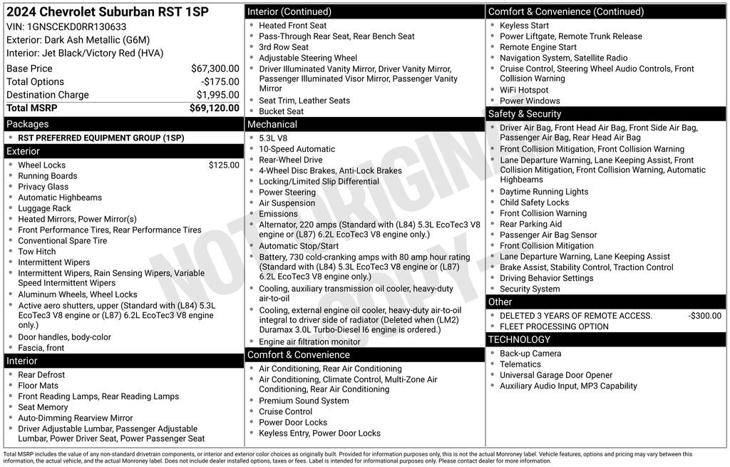 Used 2024 Chevrolet Suburban RST RWD image 57