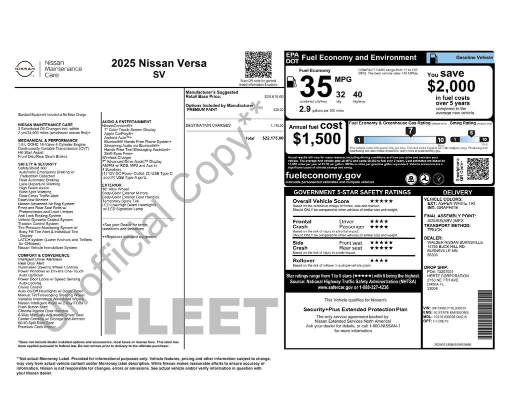 Used 2025 Nissan Versa SV FWD image 42
