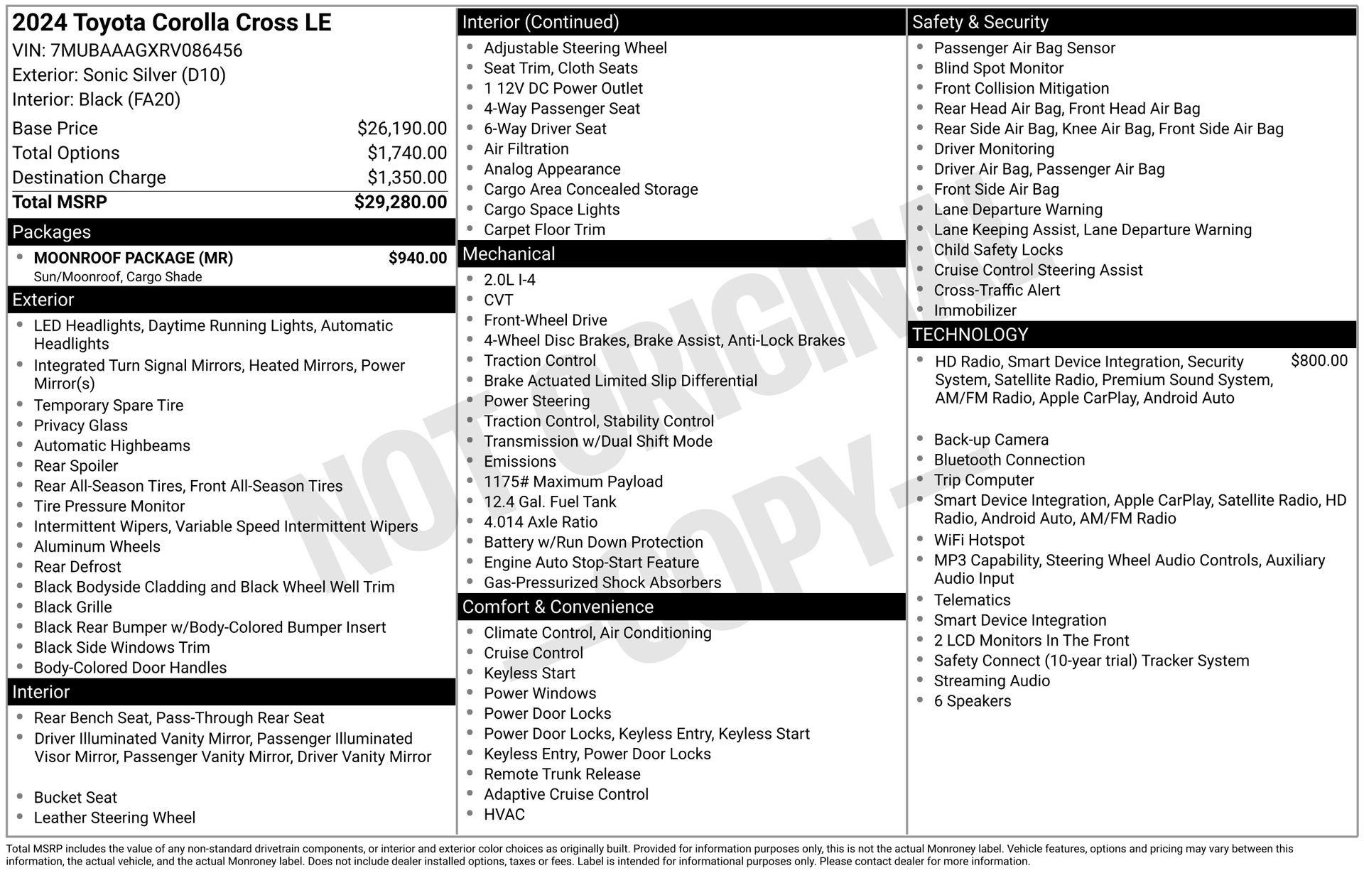 Used 2024 Toyota Corolla Cross LE w/ Moonroof Package FWD image 39