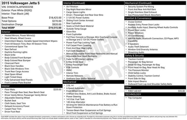 Used 2015 Volkswagen Jetta S FWD image 34