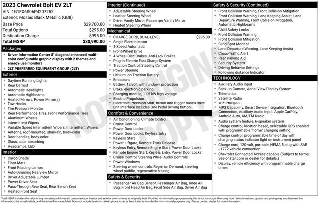 Certified 2023 Chevrolet Bolt LT FWD image 47