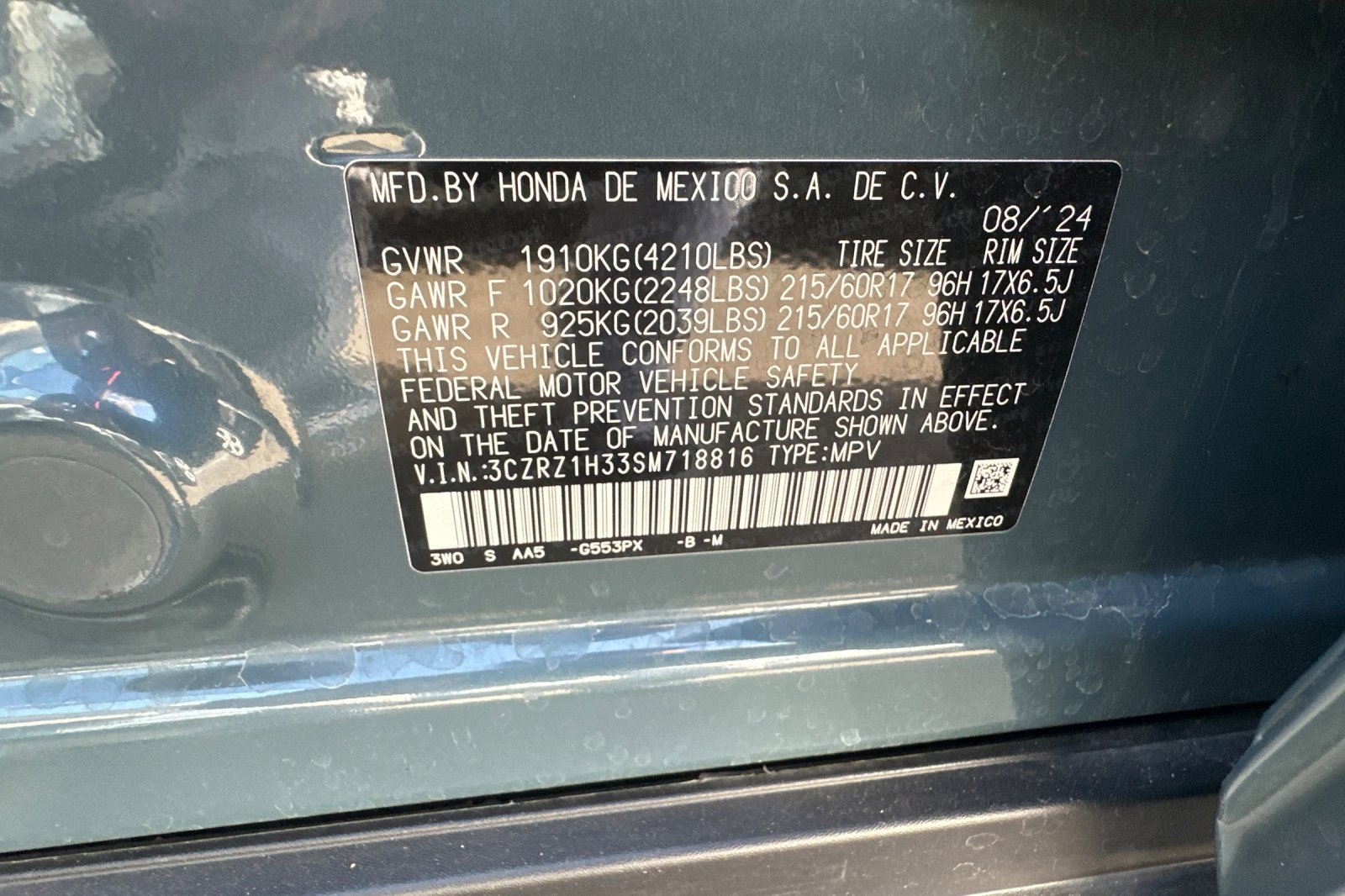 Certified 2025 Honda HR-V LX image 28