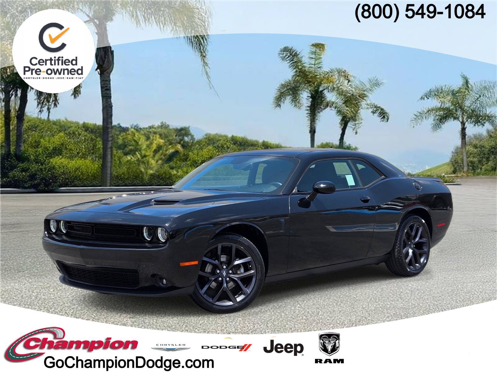 Certified 2023 Dodge Challenger SXT w/ Blacktop Package RWD image 1