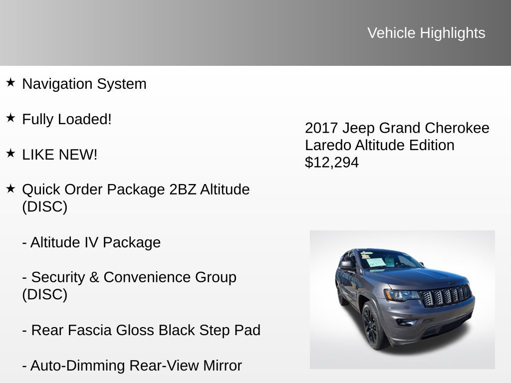 Used 2017 Jeep Grand Cherokee Altitude image 8