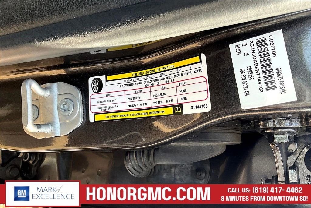 Used 2022 Jeep Compass Sport AWD/4WD image 16