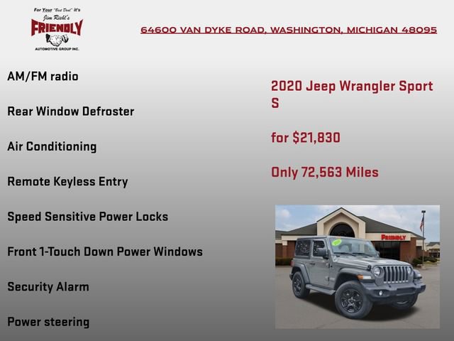 Used 2020 Jeep Wrangler Sport AWD/4WD image 15
