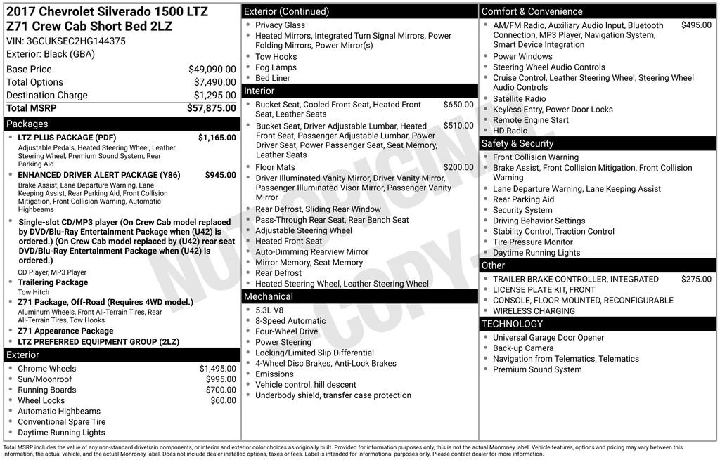 Used 2017 Chevrolet Silverado 1500 LTZ Z71 w/ LTZ Plus Package image 3