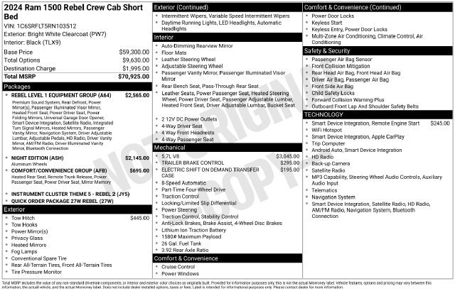 Used 2024 RAM 1500 Rebel w/ Rebel Level 1 Equipment Group AWD/4WD image 7