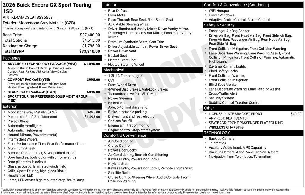 New 2026 Buick Encore GX Sport Touring w/ Advanced Technology Package FWD image 4